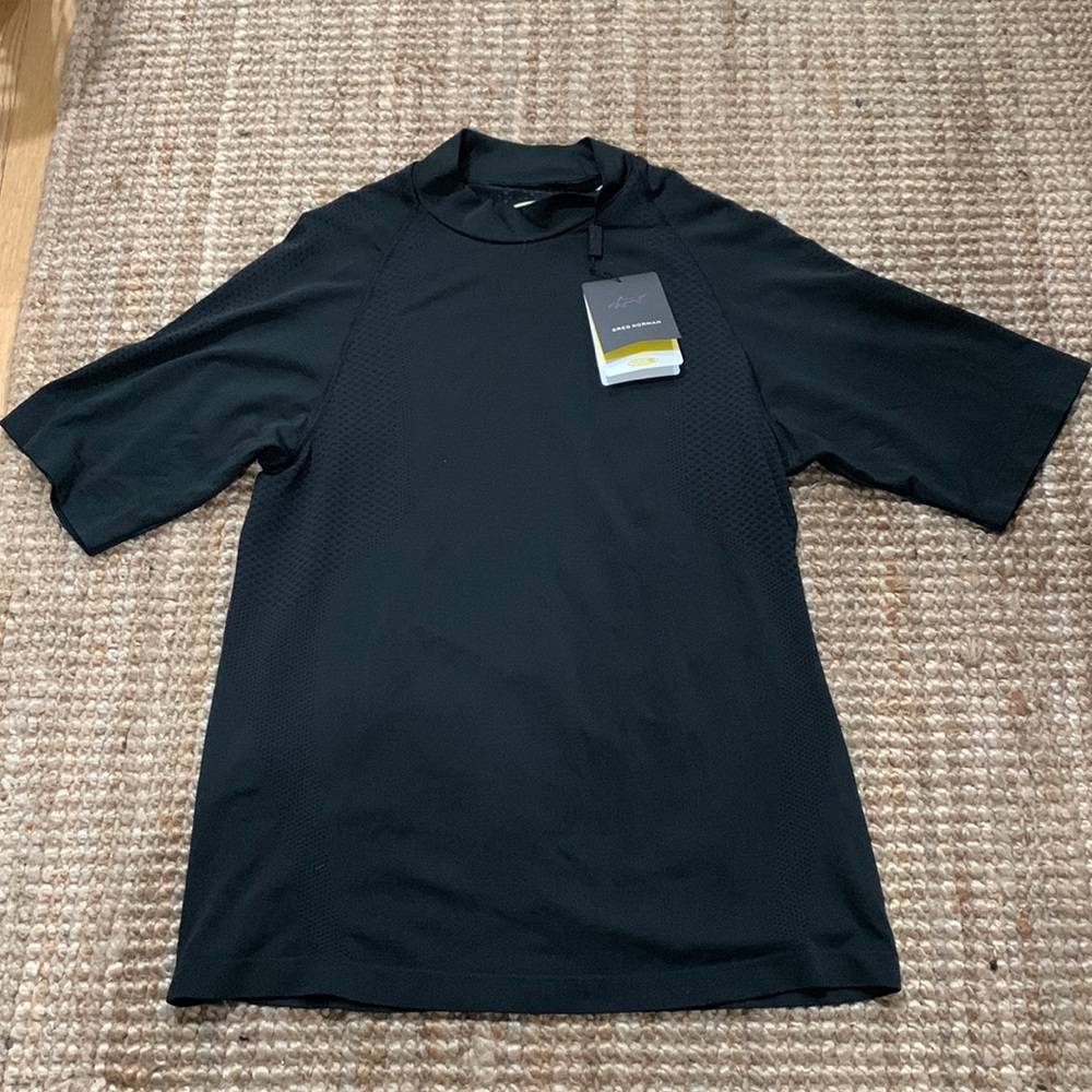 Greg Norman Golf Mock, Black Play Dry Shirt, size Medium